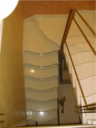 Staircases in marble granite and natural stone