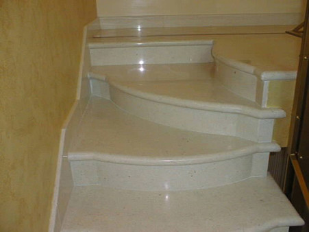 Staircases in marble granite and natural stone