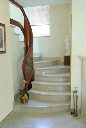 Staircases in marble granite and natural stone